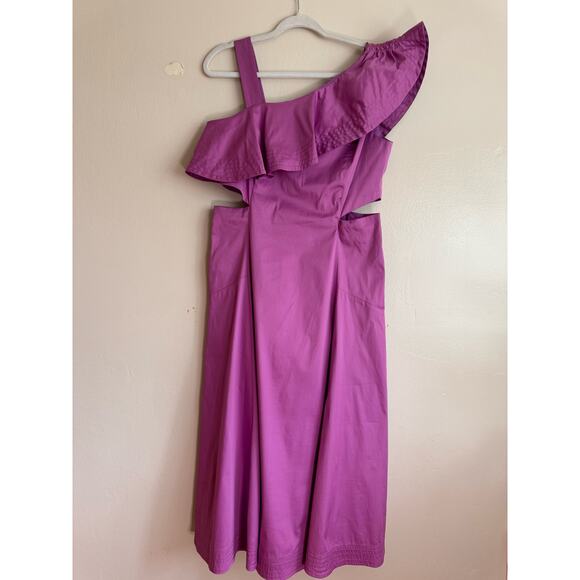 Veronica Beard lavender  Beilla Ruffled-Sleeve Midi-Dress size 10/ Medium - Picture 9 of 16